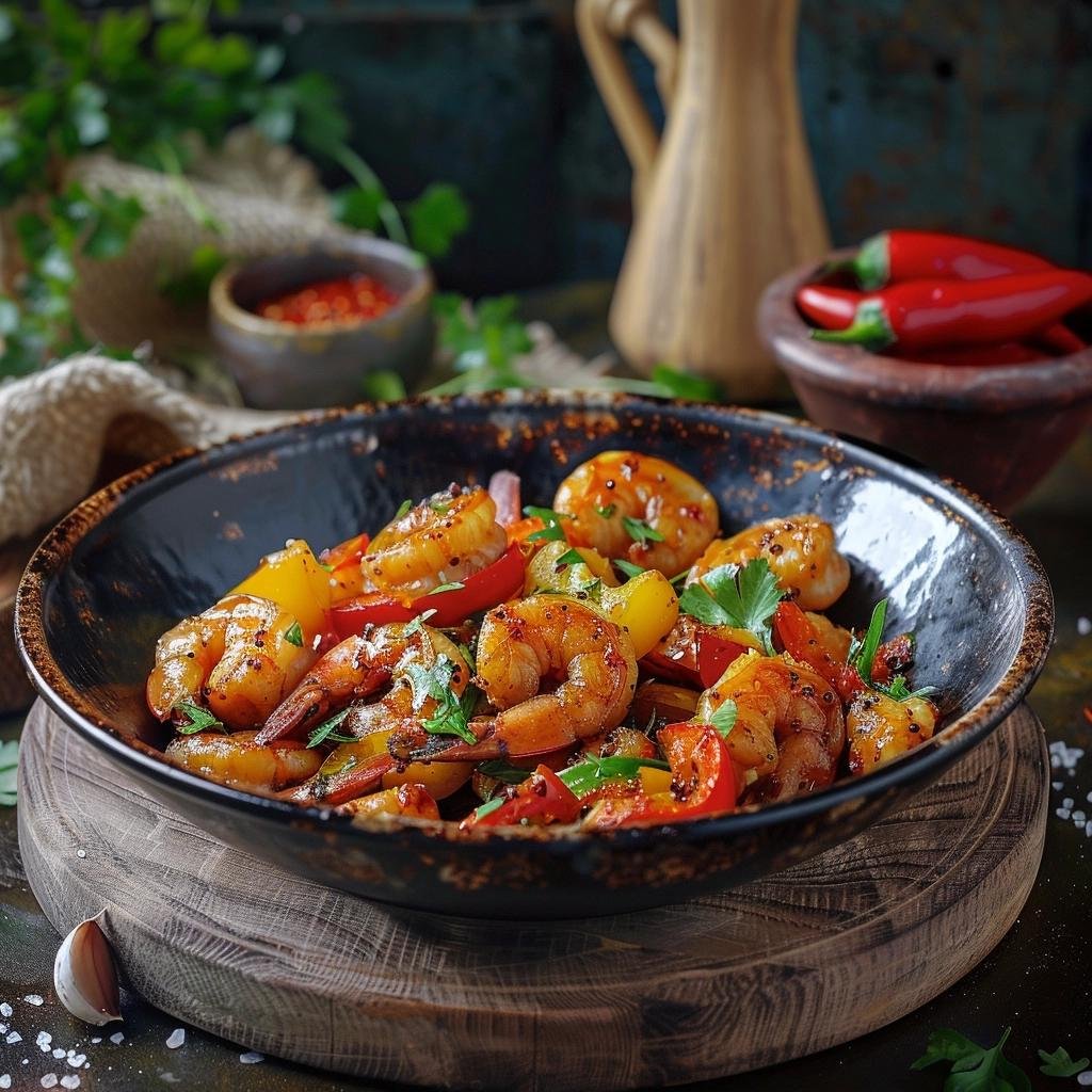 Receita de Camarões Picantes com Pimentão. Descubra o segredo para deixá-los irresistíveis. 3 Camarões Picantes com Pimentão