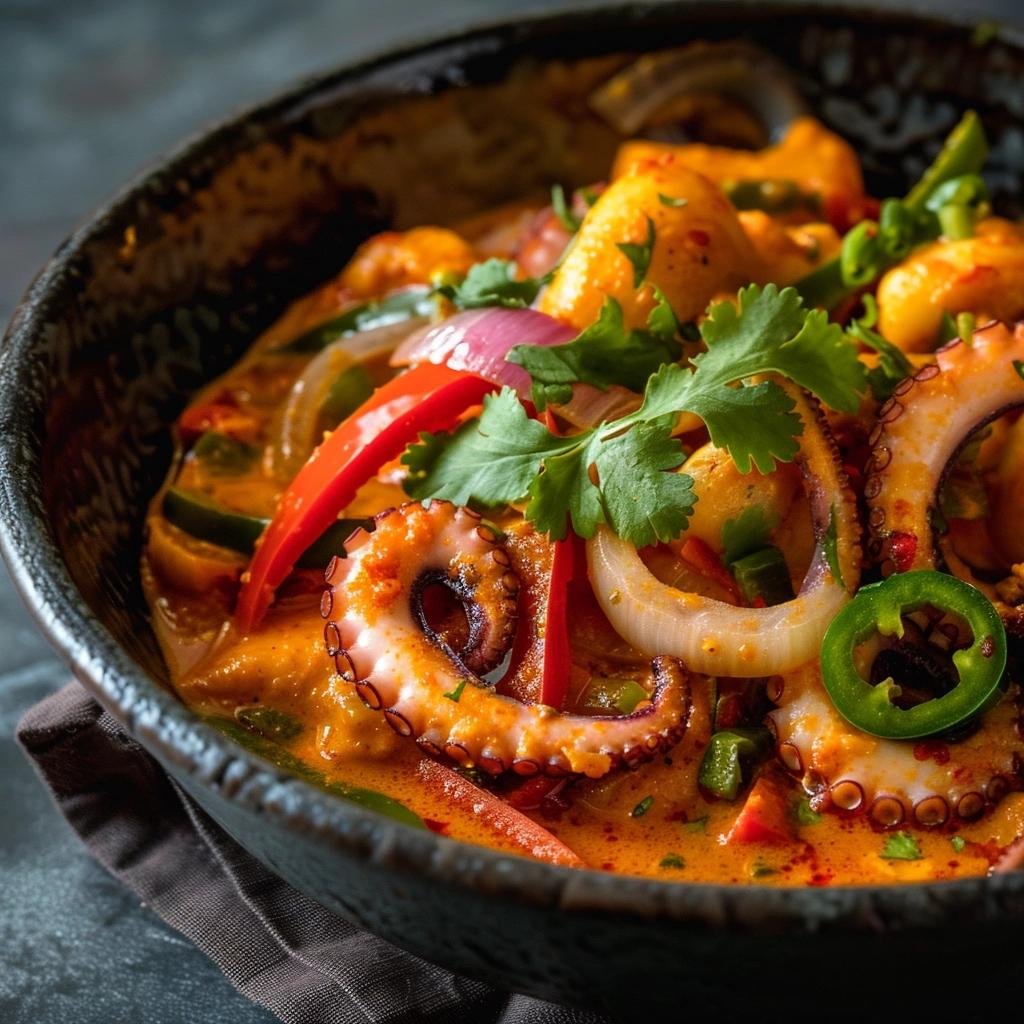 Receita de Polvo ao Curry Tailandês: Uma Viagem Gastronômica Ao Oriente. 1 Polvo ao Curry Tailandês