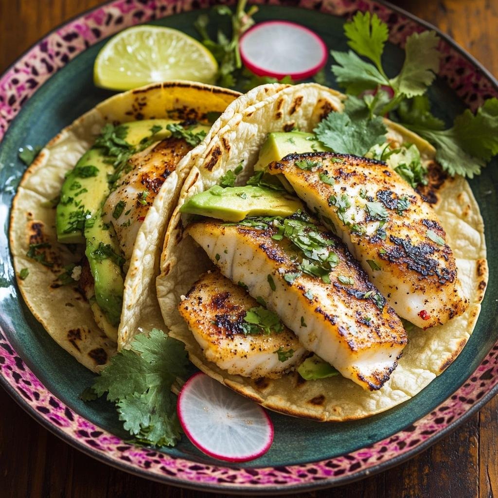 Receita de Tacos de Peixe com Abacate e Coentro. Um sabor exótico que vai surpreender seus sentidos! 3 Tacos de Peixe com Abacate e Coentro