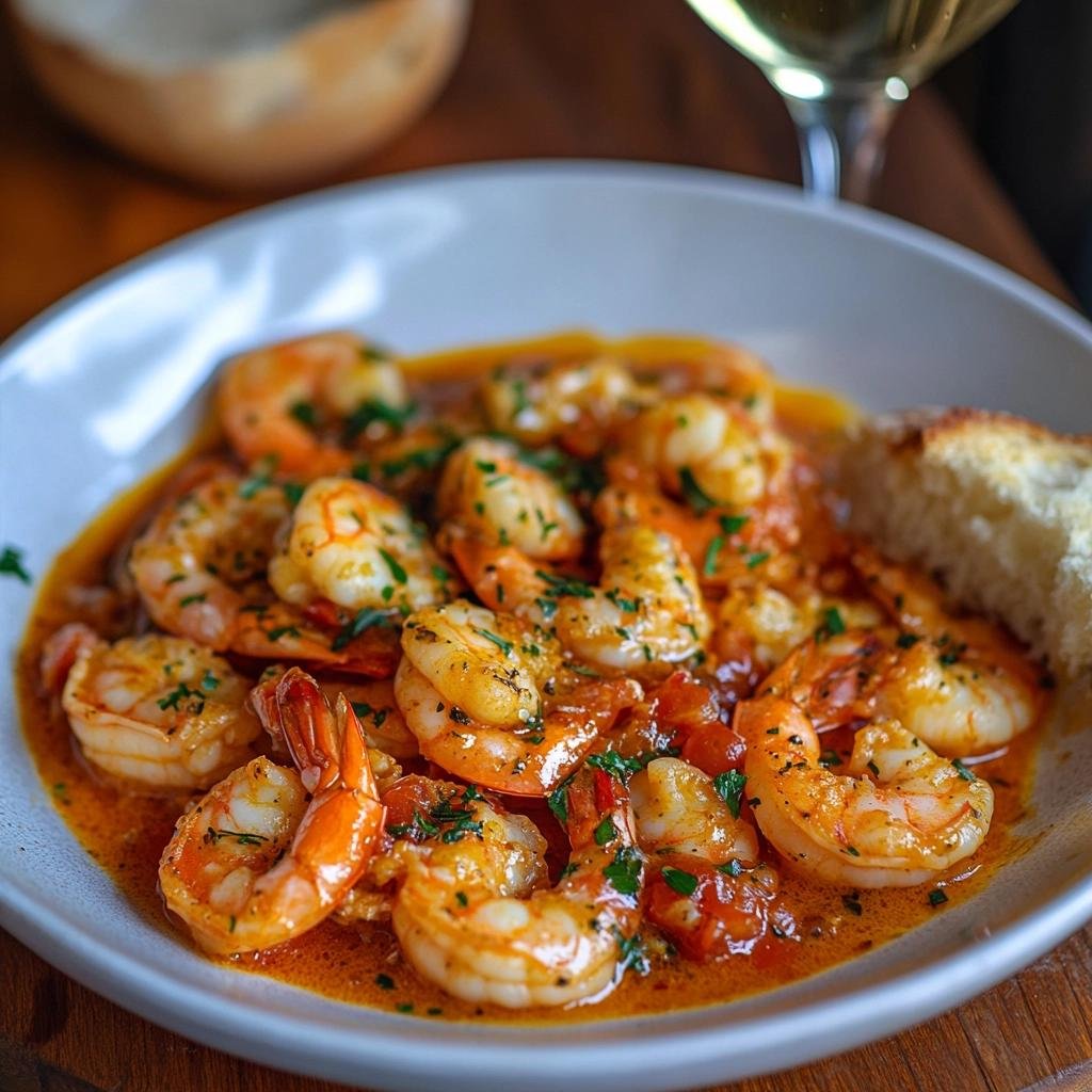 Receita de Camarão com Molho de Tomate e Vinho Branco que vai surpreender seu paladar. 1 Camarão com Molho de Tomate e Vinho Branco