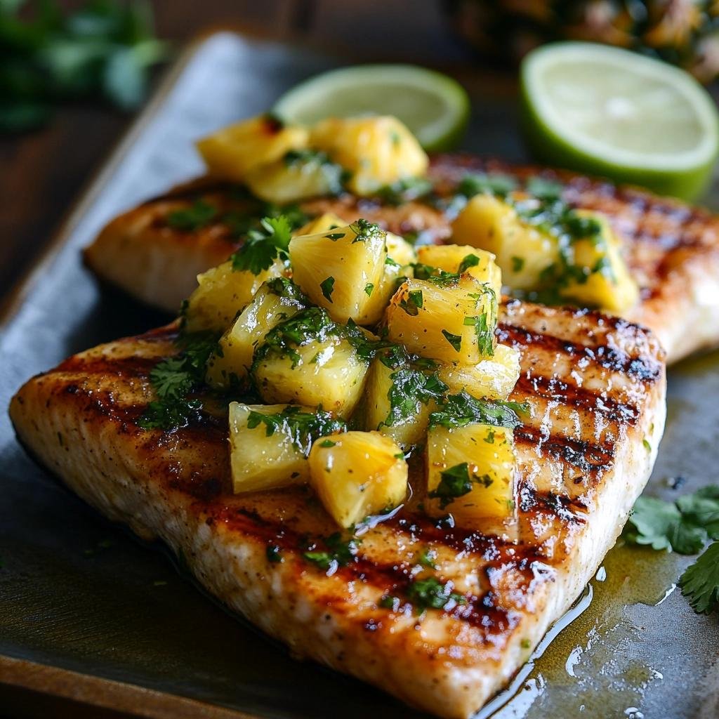 Receita de Peixe Grelhado com Molho de Abacaxi e Coentro que Vai Surpreender Seu Paladar. 1 Peixe Grelhado com Molho de Abacaxi e Coentro com Molho de Abacaxi