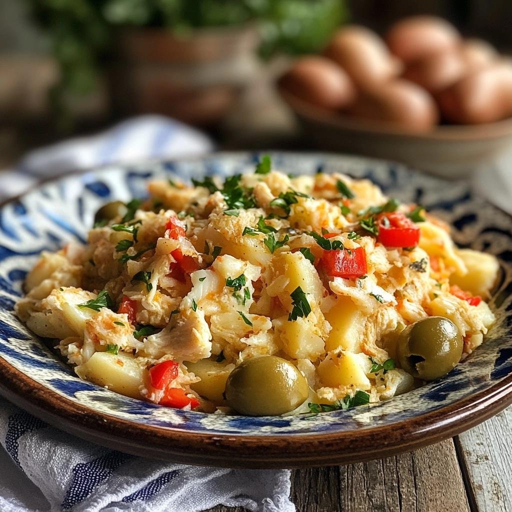 Receita de Bacalhau à Brás à Moda Brasileira com Pimentão e Azeitonas para surpreender seu paladar. 1 Bacalhau à Brás à Moda Brasileira com Pimentão e Azeitonas