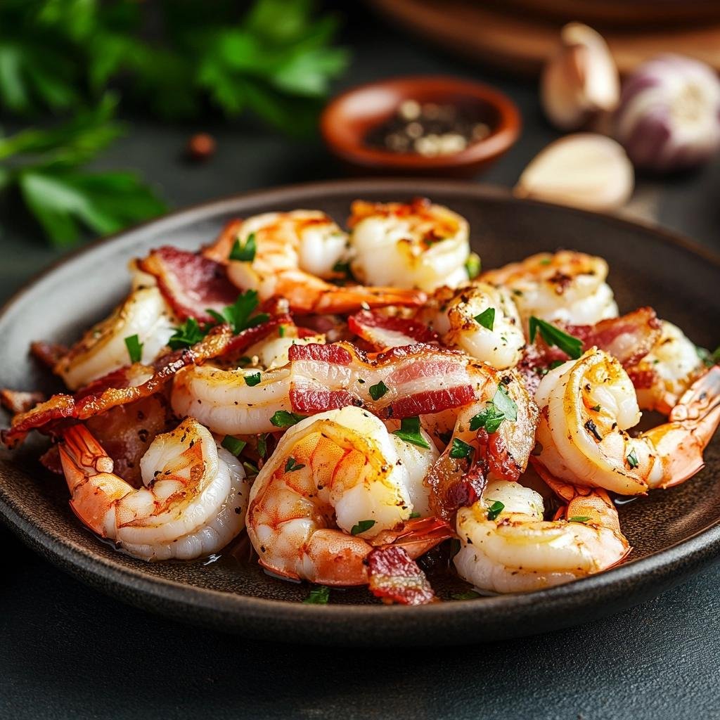 Receita de Camarões ao Alho e Bacon que vai transformar seu jantar em uma experiência inesquecível. 1 Camarões ao Alho e Bacon