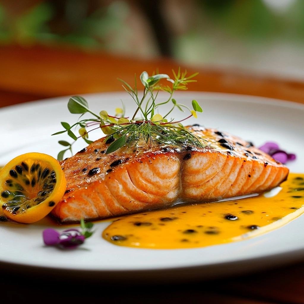 Receita de Salmão ao Molho de Maracujá que vai transformar seu jantar em uma experiência única. 2 Salmão ao Molho de Maracujá