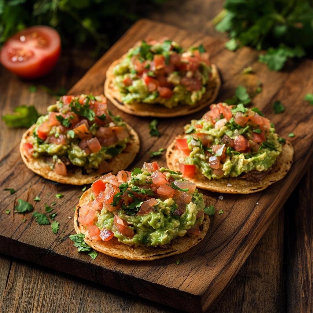 Receita de Tostadas de Atum com Guacamole que vão transformar seu lanche em um festival de sabores. 4 Tostadas de Atum com Guacamole