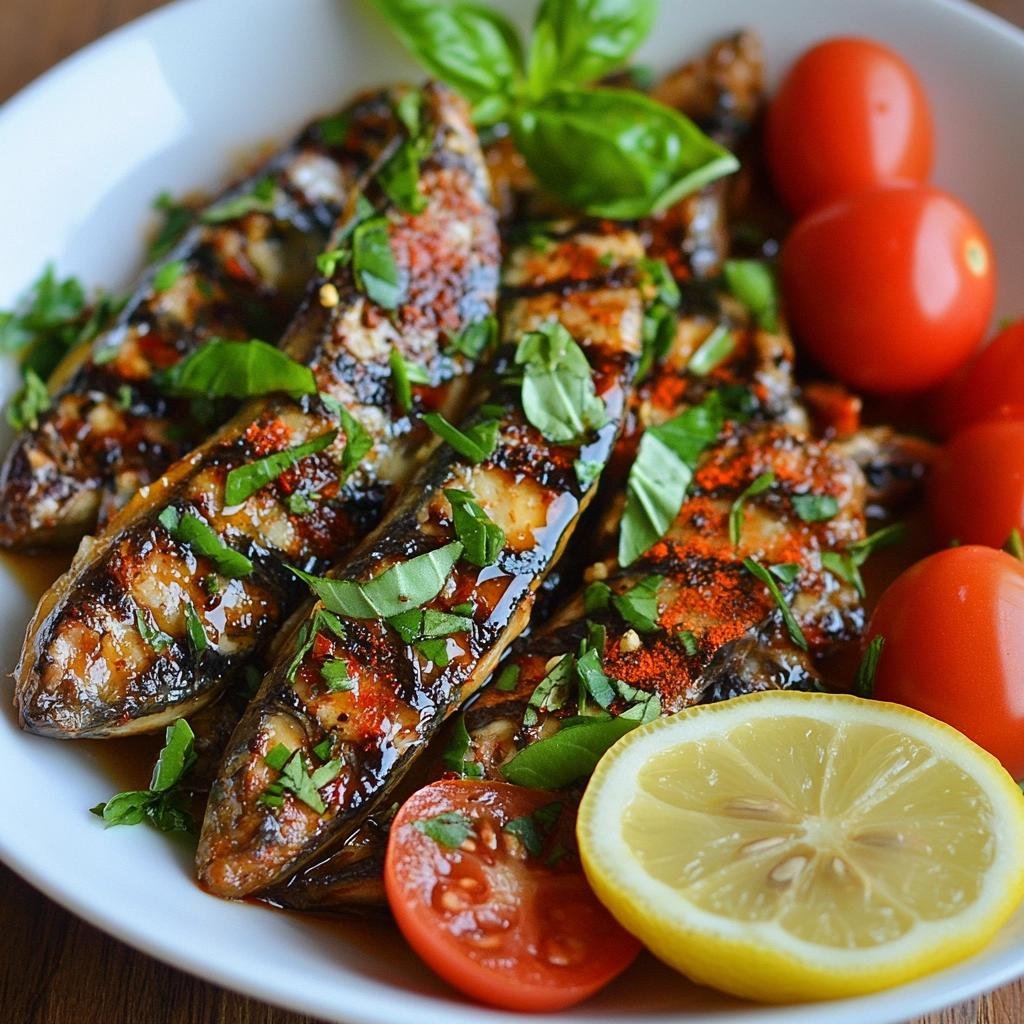 Receita de sardinhas marinadas com ervas e limão que vão transformar seu paladar. 3 Sardinhas Marinadas com Ervas e Limão com Tomate e Manjericão com Páprica